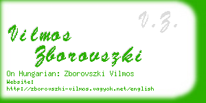 vilmos zborovszki business card